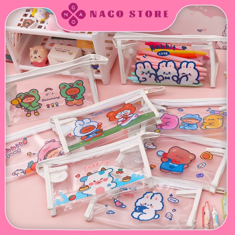 Túi đựng bút cute trong suốt , chống nước Nago Store