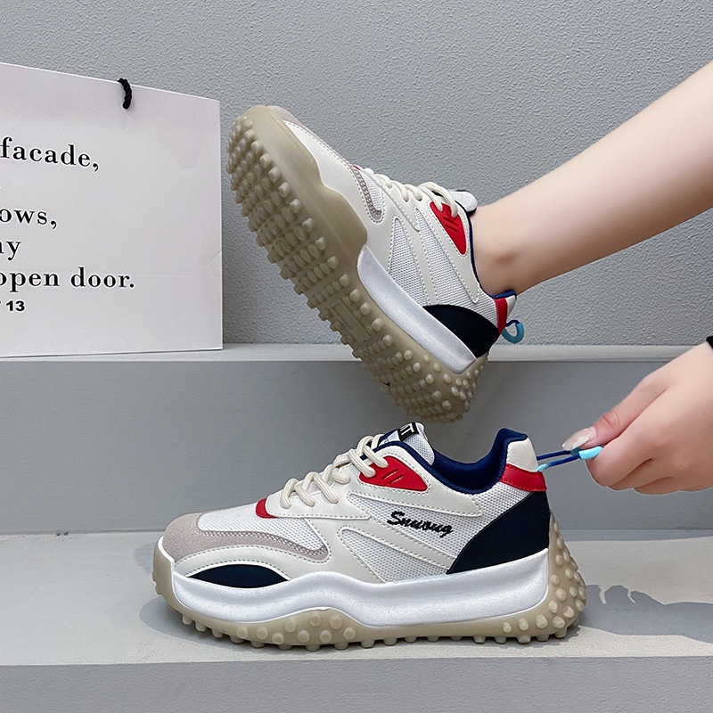 Giày thể thao nữ sneaker trắng đế đinh nhỏ phong cách Hàn Quốc năm 2022 size 36-40 [017]