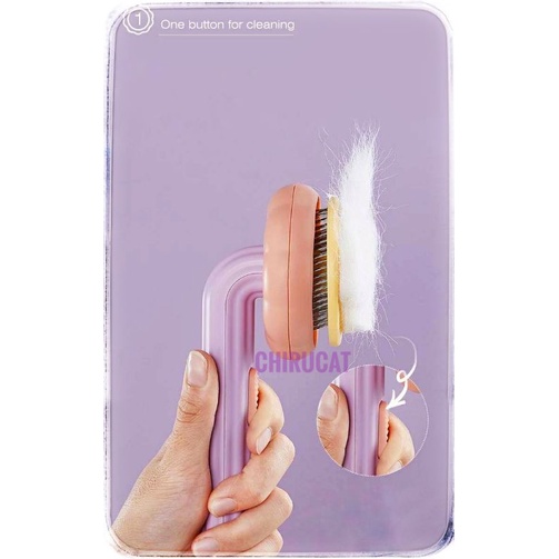 Lược chải đẩy lông chó mèo Hoa Hướng Dương dáng cong dễ chải dễ gỡ rối lông