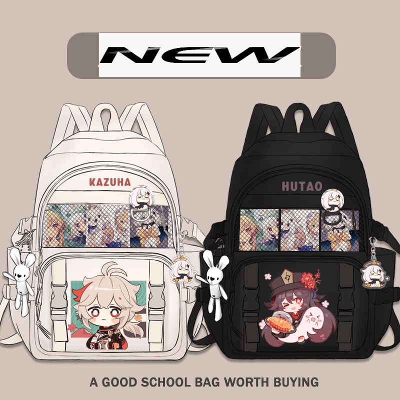Durable Genshin Impact backpack primary school boys and girls schoolbag junior high school students 3456 grade large-capacity anime backpack
