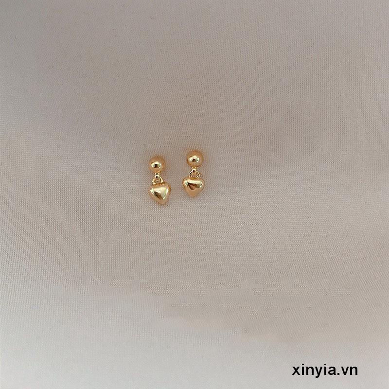 Bông Tai Hình Trái Tim Nhỏ Giọt Nước Thời Trang Cao Cấp Cho Nữ