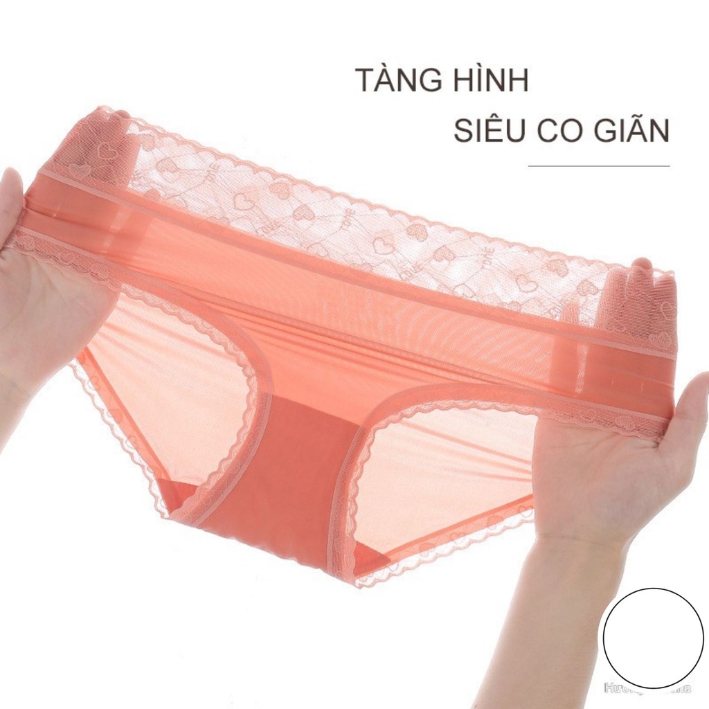 Quần lót nữ lụa băng - quần chip nữ tàng hình cạp ren họa tiết tim - có bigsize - mã FLQ4 | BigBuy360 - bigbuy360.vn