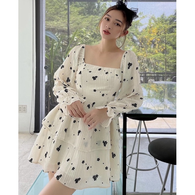 Veronica dress - Đầm hoa ngắn hai tầng - Somalyng.studio