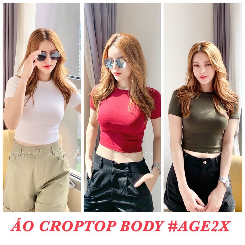 Áo croptop body AGE2X hàng VNXK chất mịn tôn dáng
