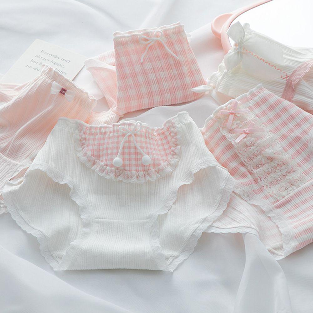 Quần Lót Cotton Lưng Vừa Đính Nơ 1 Cái Cho Nữ