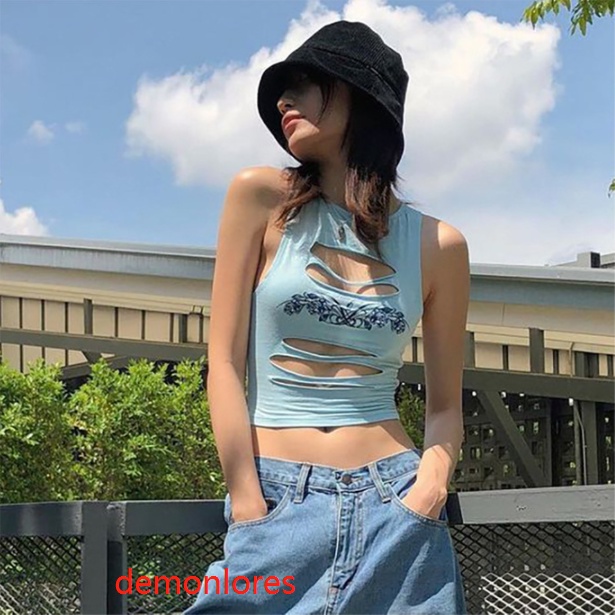 Áo Croptop Cổ Tròn In Họa Tiết Hoa Thời Trang Cho Nữ