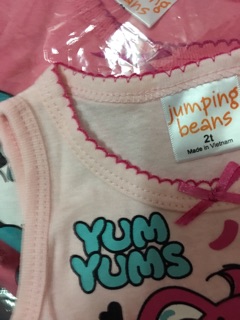 Bộ bé gái jumping beans