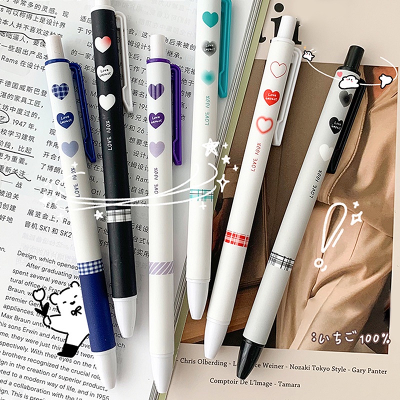 Set 6 Bút Bi Mực Đen Ngòi 0.5mm 100%