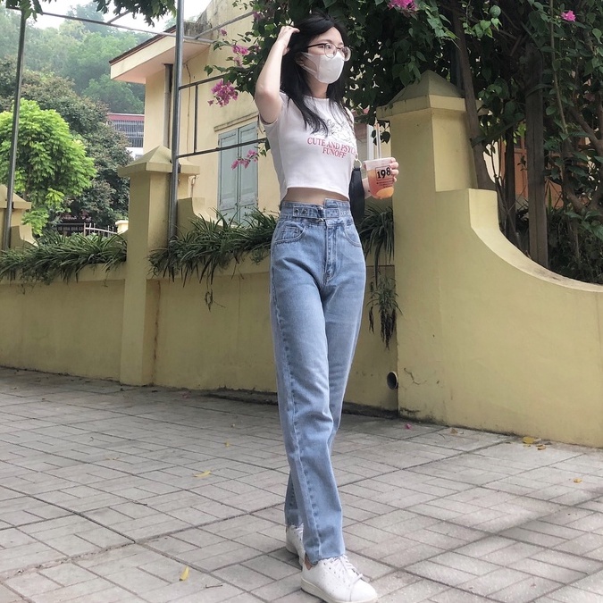 Quần Baggy cắt cấu cạp cao/ M2502