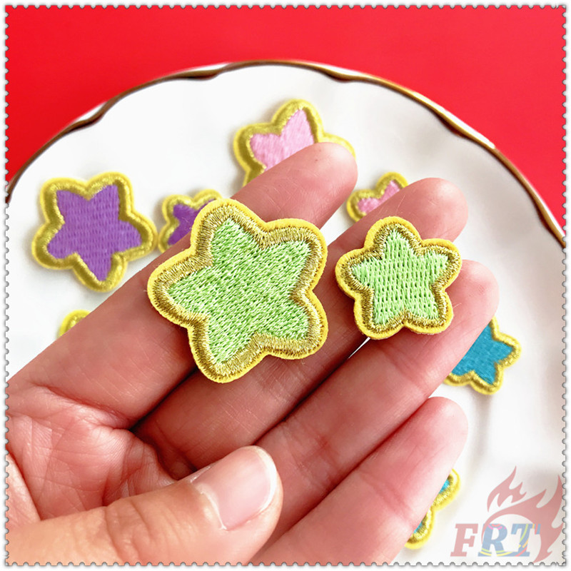 ✿ VSCO：Colorful Stars Iron-on Patch ✿ 1Pc Colorful Pentagram Diy Embroidery Patch Sew on Iron on Badges Patches