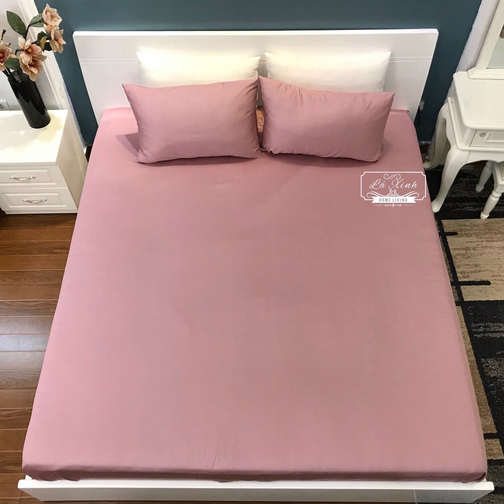 Bộ ga gối lụa tencel trơn 60s nhập khẩu cao cấp, ga giường lụa mát lạnh - nhiều màu lựa chọn đầy đủ kích thước