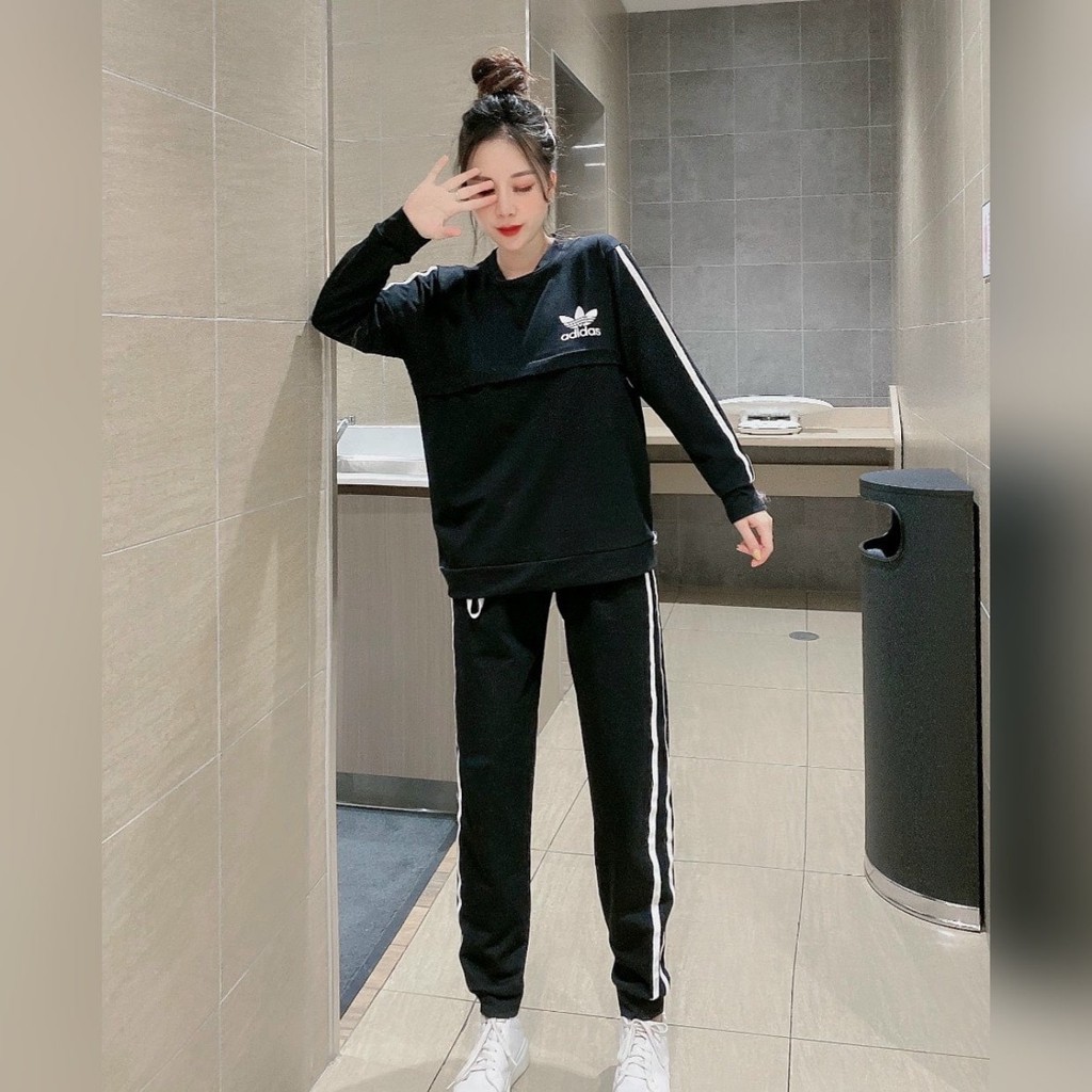 Bộ Bầu Thu Đông Kết Hợp Sau Sinh 2 Chức Năng Dài Tay Chất Nỉ Ấm, Đồ Mặc Cho Con Bú Trẻ Trung Thể Thao HT4630 Honey Mommy
