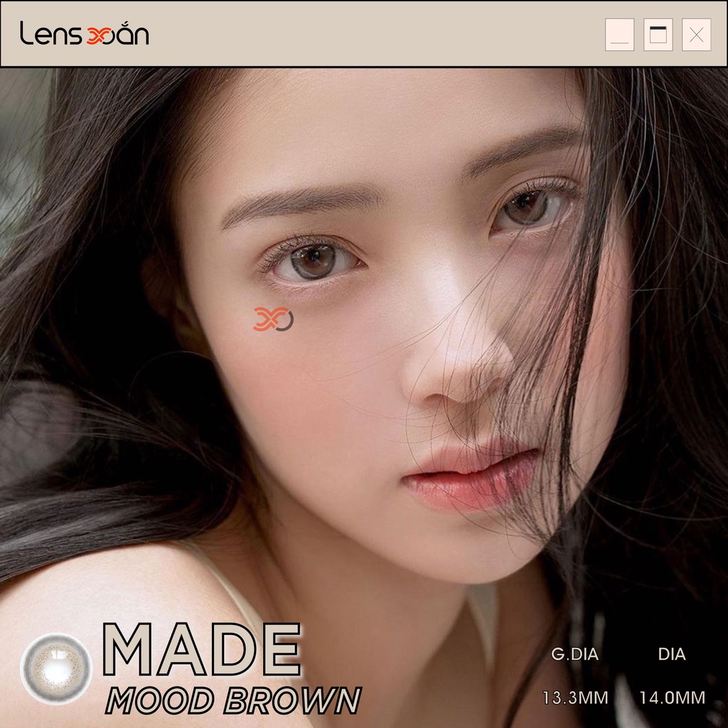 KÍNH ÁP TRÒNG MADE MOOD BROWN CỦA IDOL LENS : LENS XÁM ÁNH NÂU VIỀN SÁNG TÂY HẠN 12 THÁNG CÓ ĐỘ CẬN LỆCH | LENS XOẮN