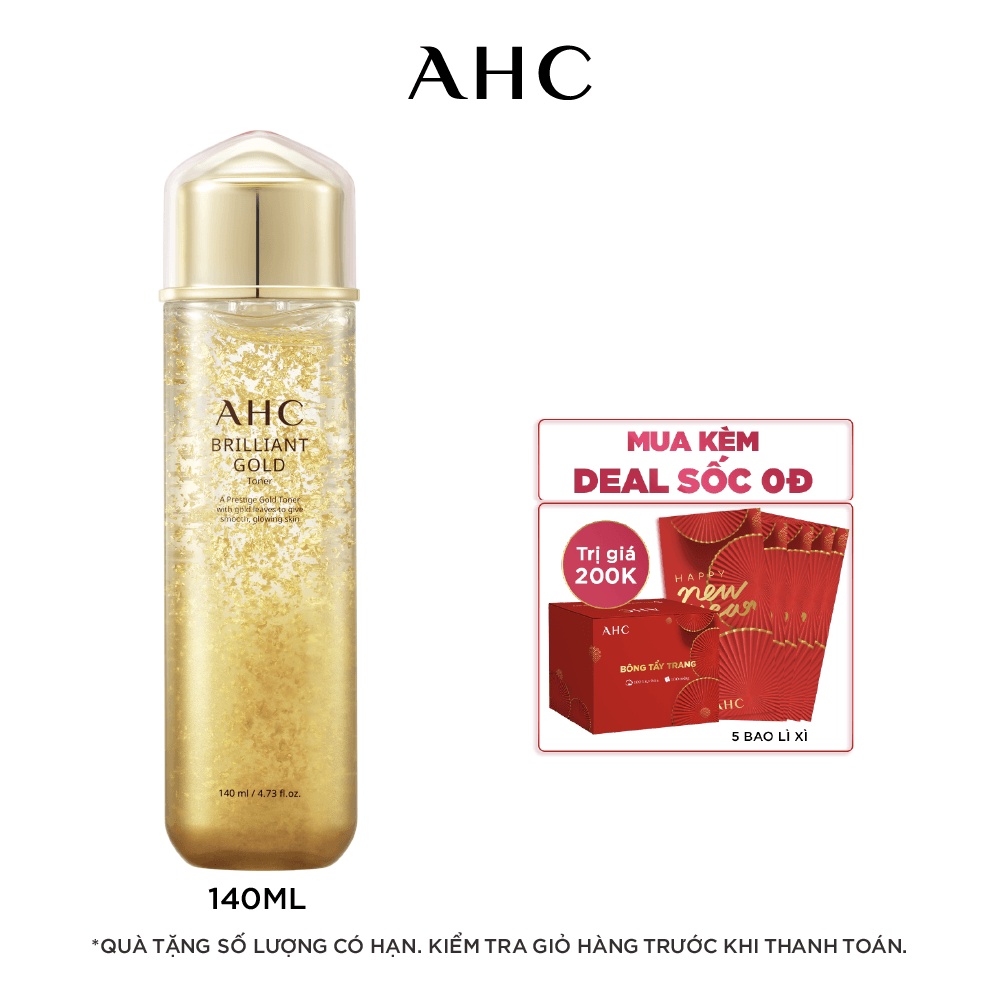 [Mã COSAHC03 giảm 10% đơn 600K] Nước Cân Bằng Chống Lão Hóa Tinh Chất Vàng AHC Brilliant Gold Toner 140ml