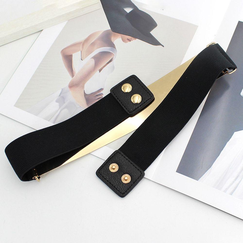QQMALL Thắt Lưng Co Giãn Bằng Kim Loại Màu Bạc Độc Đáo Dễ Phối Đồ
