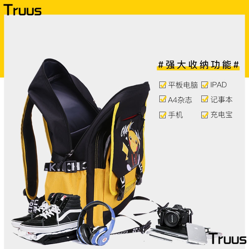 Ba Lô Đi Học Siêu Nhẹ In Họa Tiết Hoạt Hình Pikachu Dễ Thương Thời Trang Cho Bé Trai Và Gái M8TI