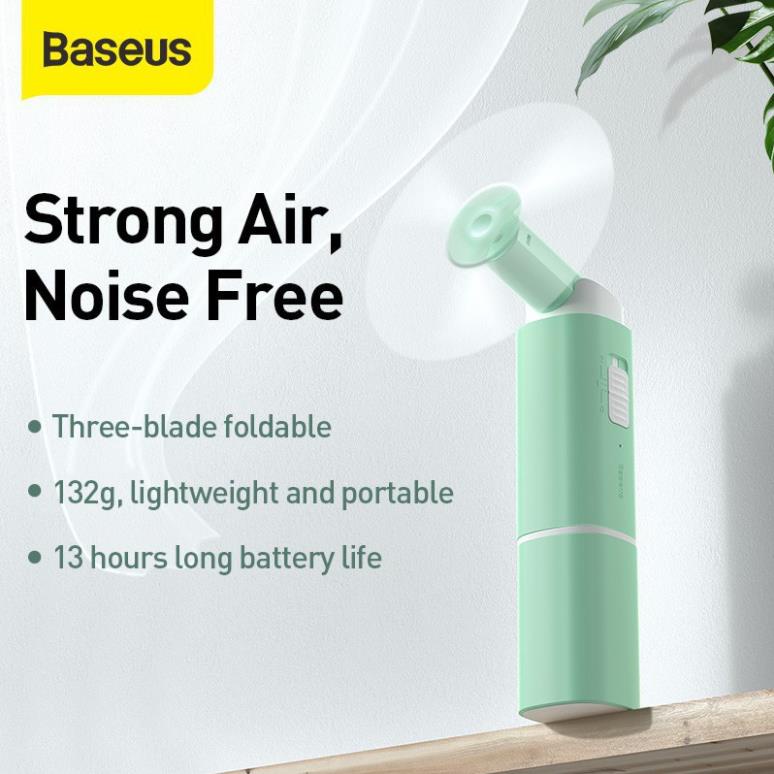 Baseus -BaseusMall VN Quạt cầm tay xếp gọn kiêm sạc dự phòng Baseus Square Portable Folding Fan