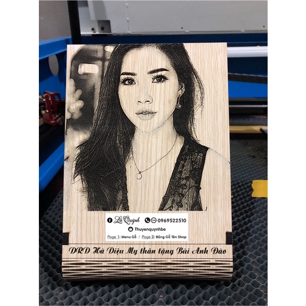 Khung gỗ khắc hình ảnh theo yêu cầu , quà tặng sinh nhật, 20/10,8/3 - Quà tặng(size to để nghiêng