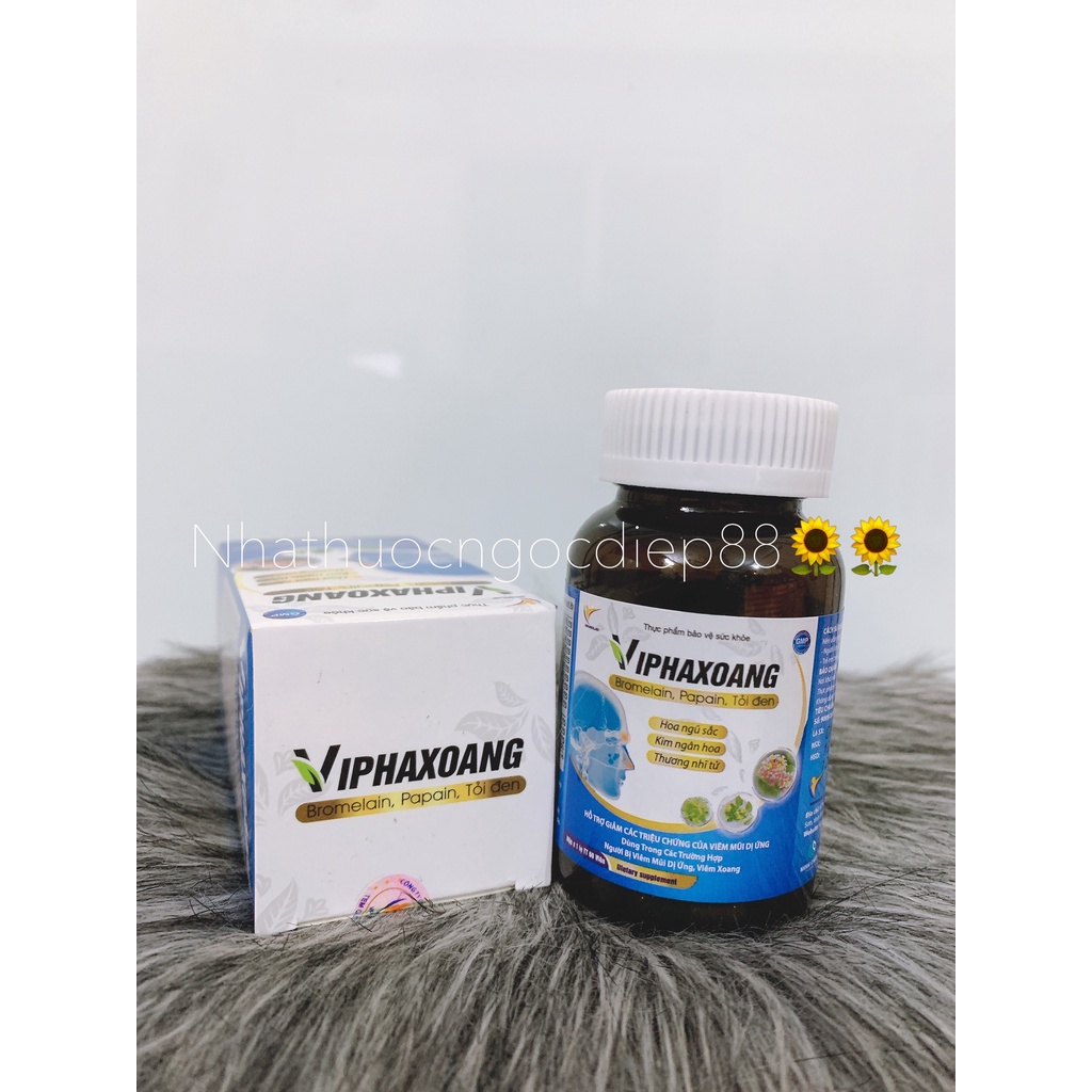 Viên uống VIPHAXOANG - Hỗ trợ cho người bị viêm xoang,viêm mũi dị ứng- Hộp 60 viên