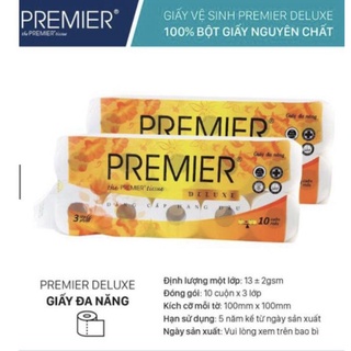 COMBO 2 bịch Premier deluxe mỗi bịch 10 cuộn 3 lớp