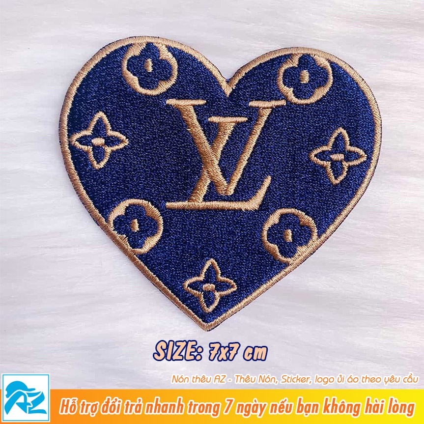 Patch vải ủi thêu hình logo louis vuitton - Sticker ủi quần áo S239