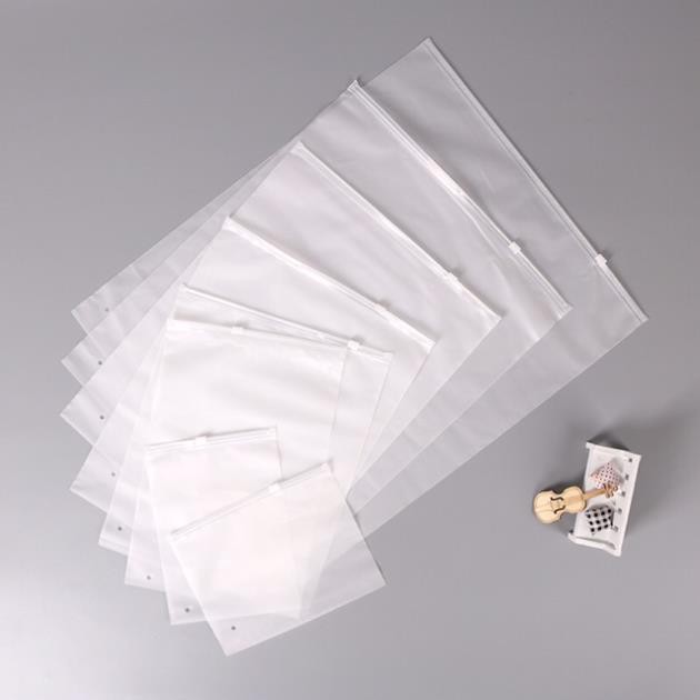Túi zip khoá lụa mờ đựng quần áo, phụ kiện dẻo dai bền tiện dụng đựng đồ du lịch dễ thương T26