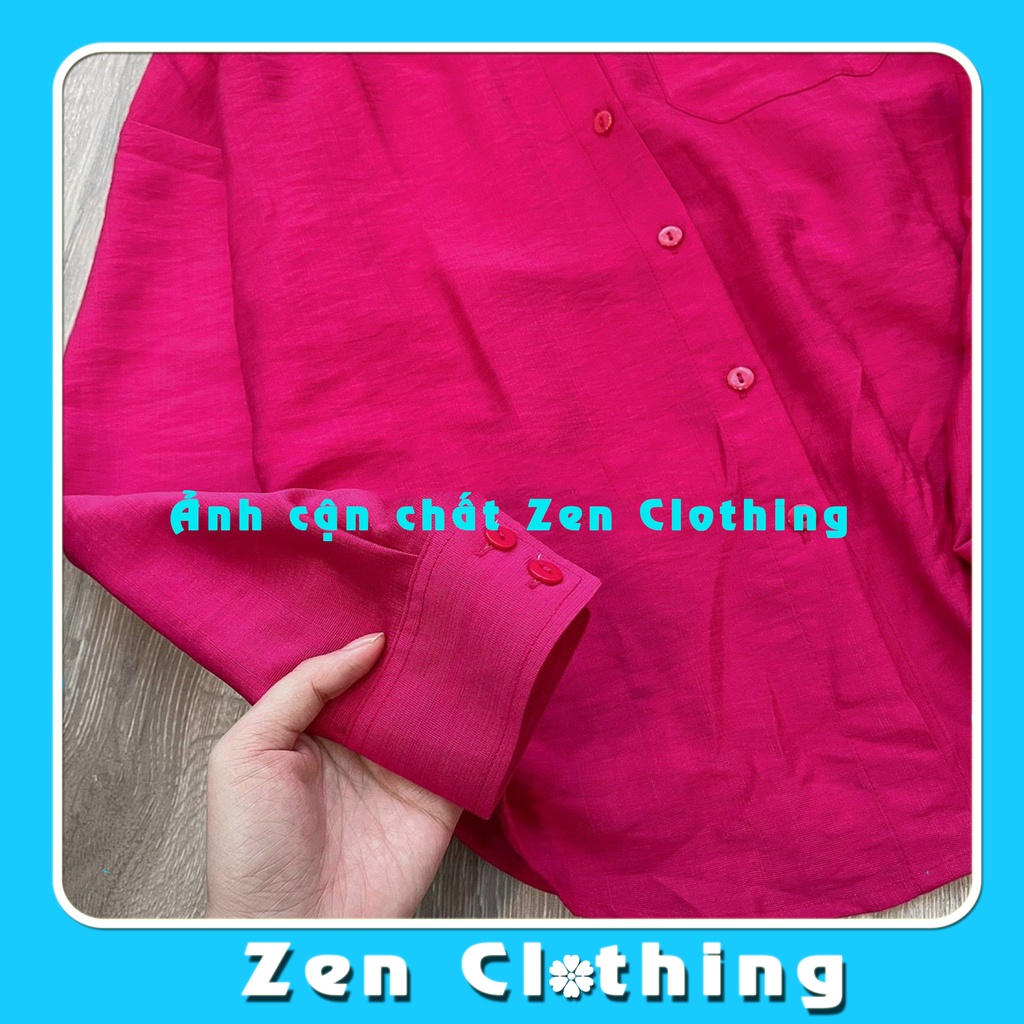 Áo sơ mi nữ form rộng hồng sen áo sơ mi nữ form thụng Zen Clothing Zen050 | BigBuy360 - bigbuy360.vn