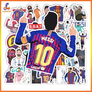 Set 50 cái Sticker Messi m10 dán mũ bảo hiểm, hình dán Messi chống nước, decal hình cầu thủ Messi