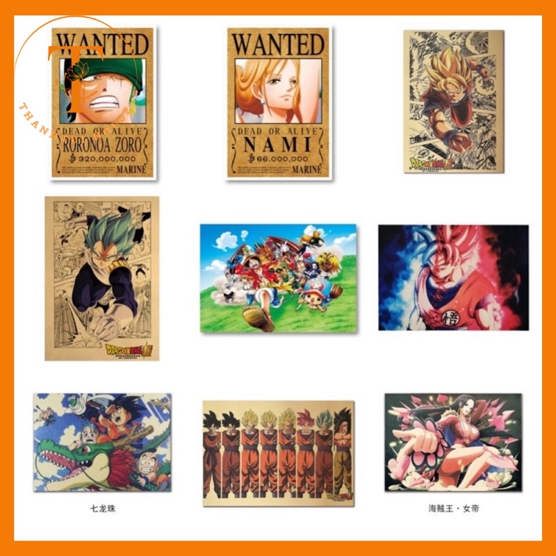 Poster giấy dán tường nhân vật anime 50x35cm