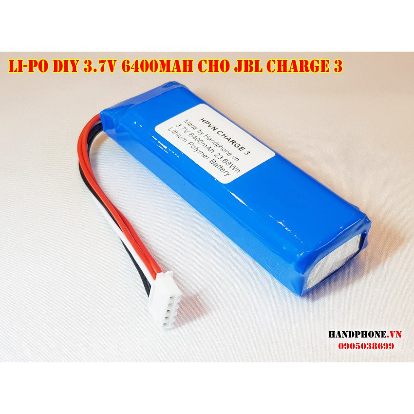 Pin DIY 3.7V 6400mAh cho loa Bluetooth JBL Charge 3 / JBL Charge 3 2016 Version