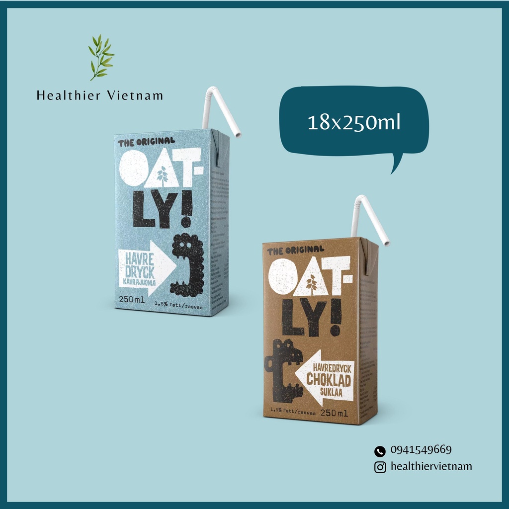 1 THÙNG SỮA YẾN MẠCH OATLY (18x250ml)