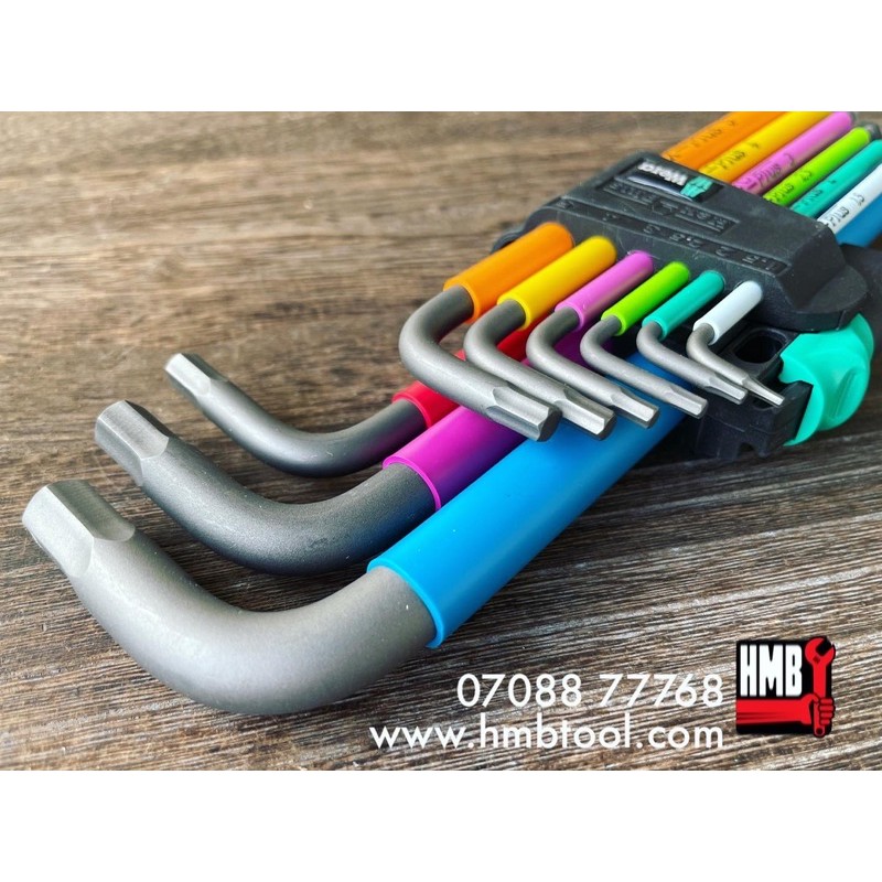 🇩🇪Wera - Germany🇩🇪 Bộ lục giác bi nhiều màu Wera 950/9 Hex-Plus