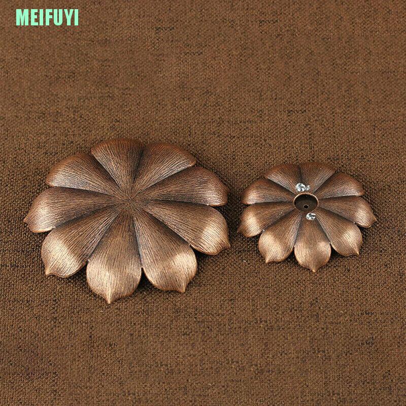 Đĩa cắm nhang hình hoa sen làm bằng hợp kim phong cách Phật Giáo