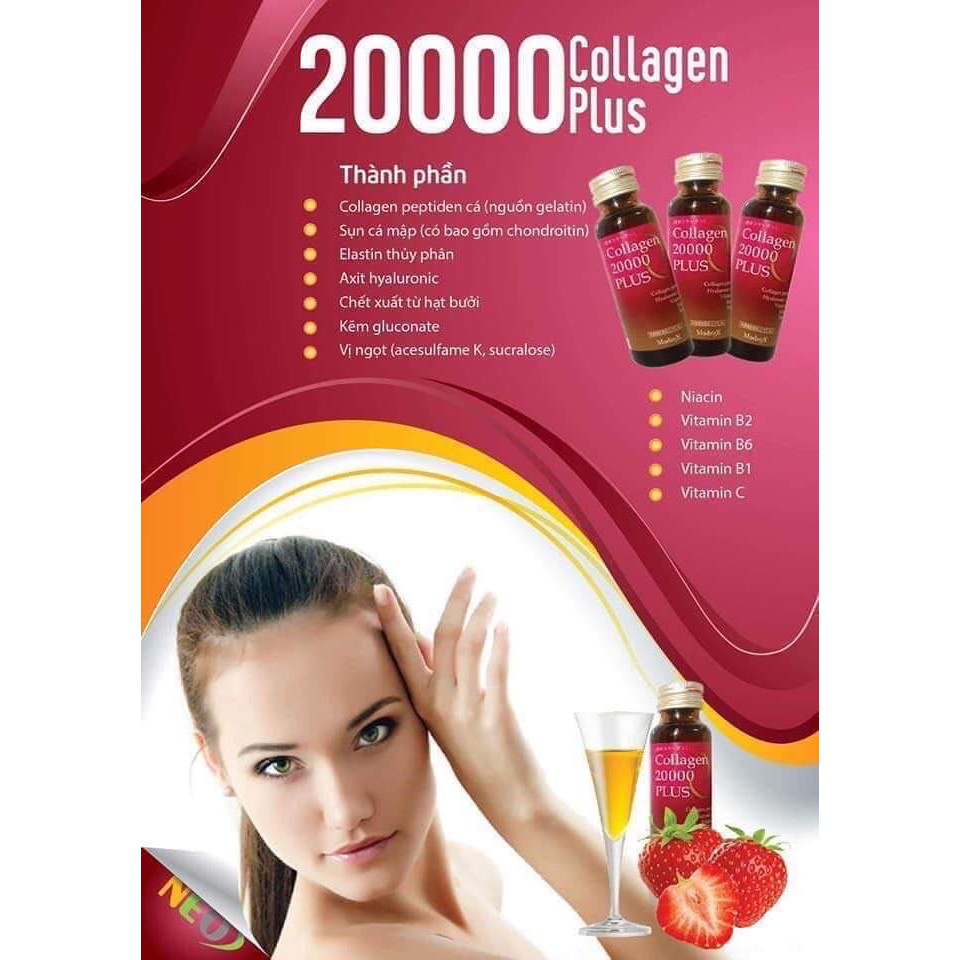 (Đại lý PP chính hãng) NƯỚC UỐNG ĐẸP DA COLLAGEN 20000 PLUS NHẬT BẢN - Shop Authentic Product