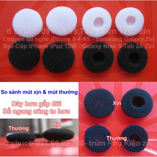 Mút bông lọc âm bọc tai nghe earbuds (mút nhỏ) Giúp Êm Tai & Tăng Âm Bass