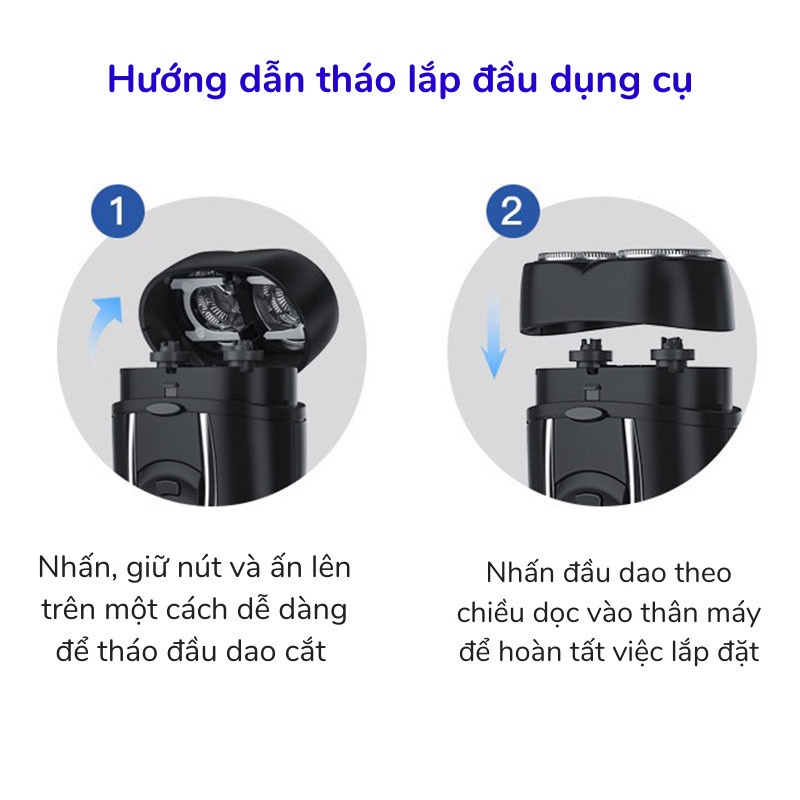 Máy Cạo Râu Mini Máy Cạo Râu 2 Lưỡi Sạc Nhanh Cao Cấp Siêu Bền