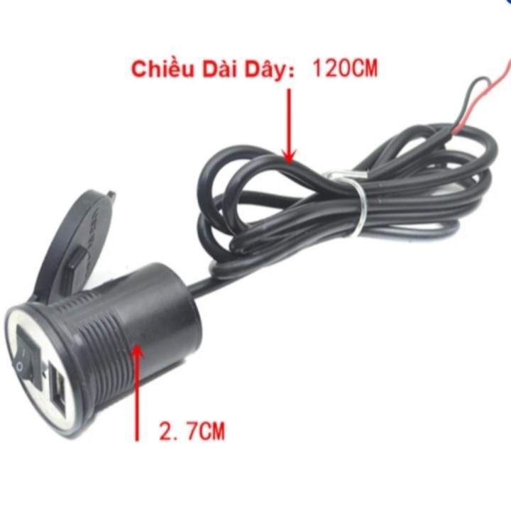 Sạc xe máy có công tắc YueMal YF121 (SẠC SIÊU NHANH 12V - 2.1A)