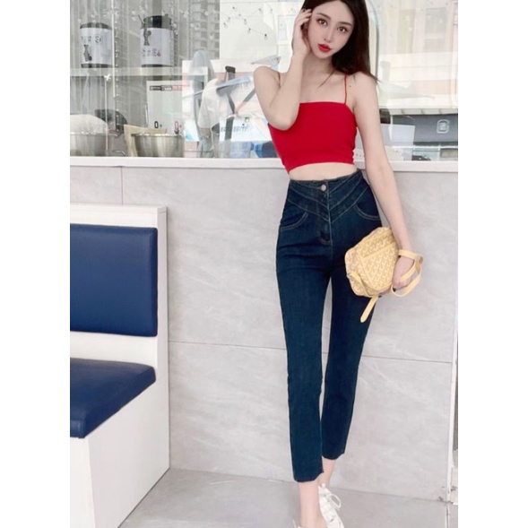 Quần jean cạp khuy chéo hàng QCL1