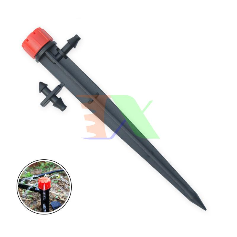 Bộ 25 Que cắm tưới 8 tia TM-609.13 + Khởi thủy 4/7mm,  Que cắm nhỏ giọt 8 tia điều chỉnh lưu lượng, Béc 8 tia