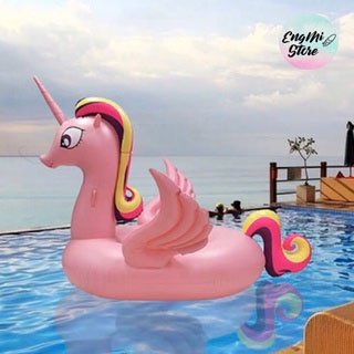 Phao Bơi Pony Hồng 275cm Khổng Lồ Người Lớn Kèm Bơm + Phao Mini