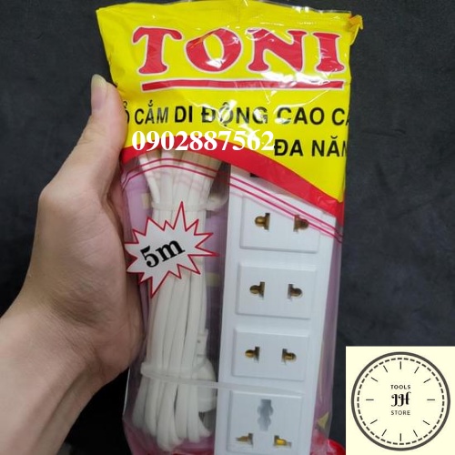 ổ cắm điện 4 ổ 5 mét TONI hàng công ty