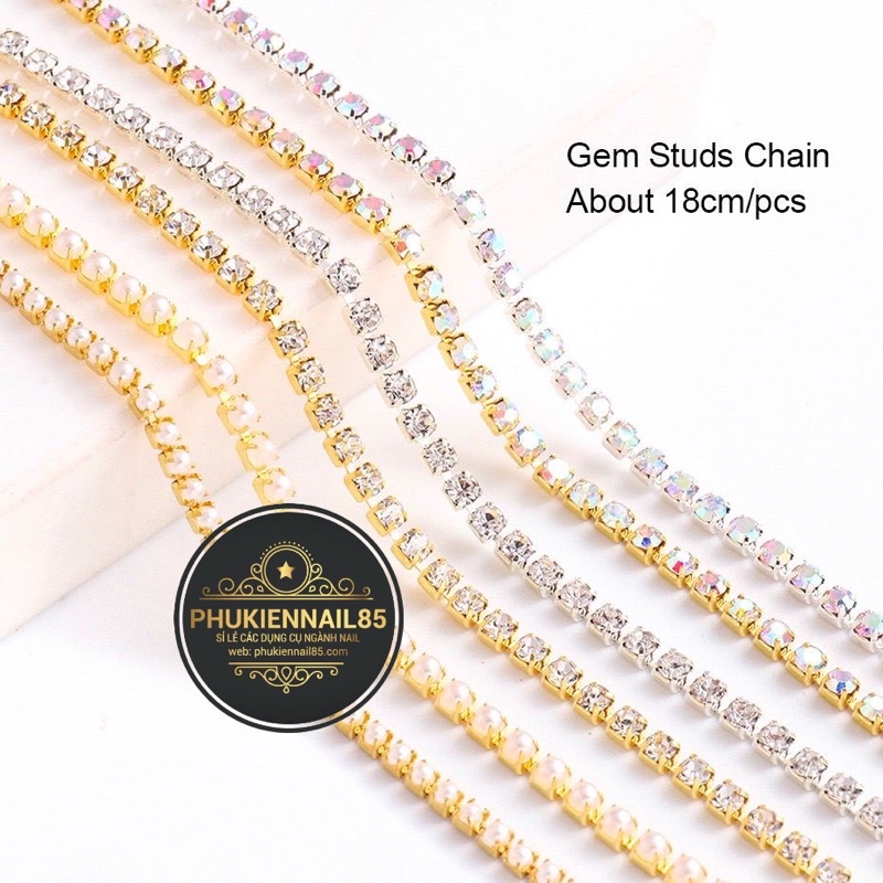 set dây đá trang trí móng