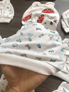 Mũ sơ sinh cotton tai gấu