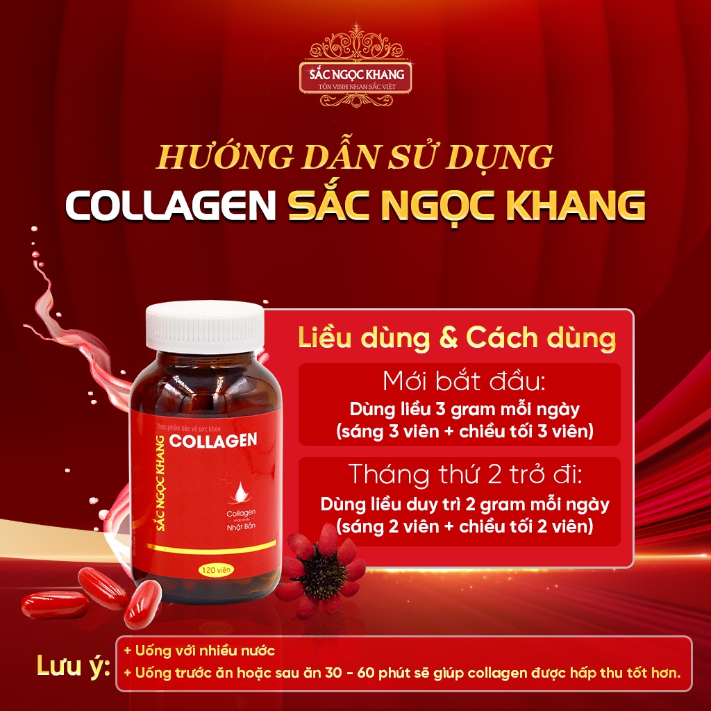 Viên uống collagen Sắc Ngọc Khang (hộp 120v), trẻ đẹp cùng thời gian