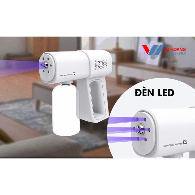 Súng phun khử khuẩn Nano K5, Máy xịt khử khuẩn cầm tay Máy diệt khuẩn Nano thế hệ mới
