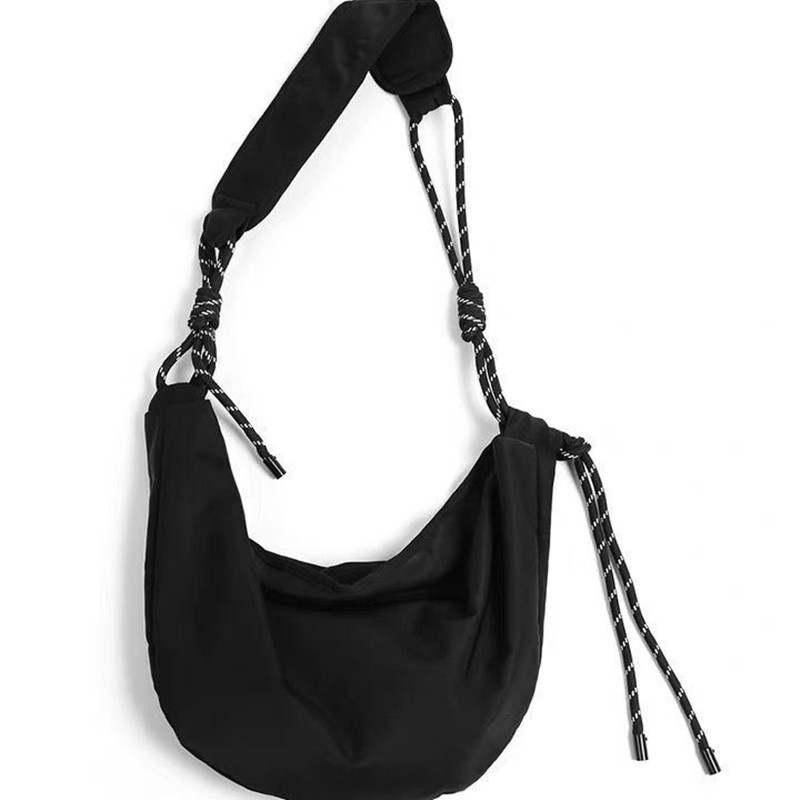 Túi Đeo Vai Bằng Nylon Phối Dây Cột Thời Trang