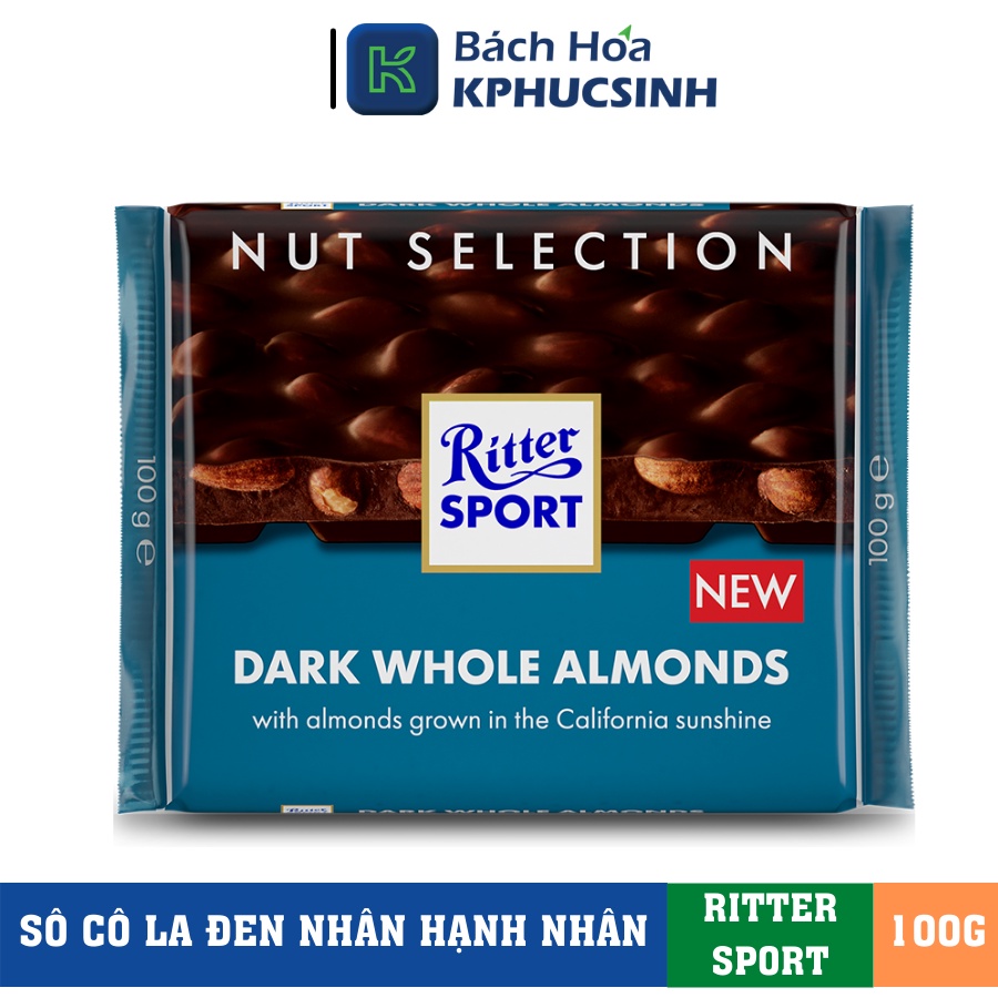 SÔ CÔ LA ĐEN NHÂN HẠNH NHÂN HIỆU RITTER SPORT 100G KPHUCSINH - Hàng Chính Hãng