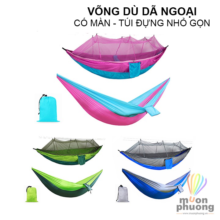 Võng dù đôi dã ngoại cắm trại phượt du lịch có mùng màn - MUÔN PHƯƠNG SHOP