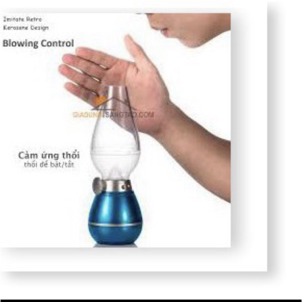 Đèn Dầu cảm ứng Điện Tử LED Thổi Tắt khi bật - Đèn dầu cảm ứng không khói khi thổi