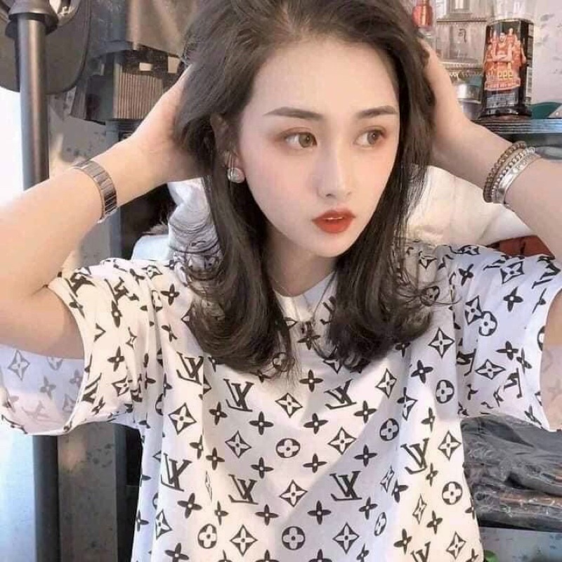 Áo thun cotton tay lỡ in hoạ tiết Hàng y hình